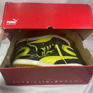 Men Size 9 - PUMA Lime Green & Black Men's High Tops Sneakers Tennis Shoes